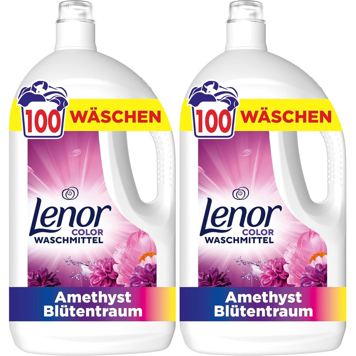 Рідкий пральний засіб Lenor Amethyst, 100 прань, 4.5 л (набір 2 шт), концентрат для прання