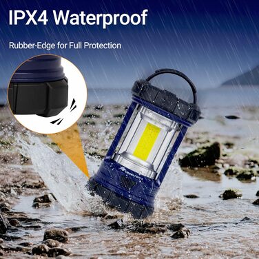 Camping Lantern, 3200LM Bright Camping Lights, 4600mAh Power Bank & Rechargeable LED Lantern, Dimmable Searchlight with 5 Light Modes Flashlight, Emergency Light for Power Outages (Navy blue)