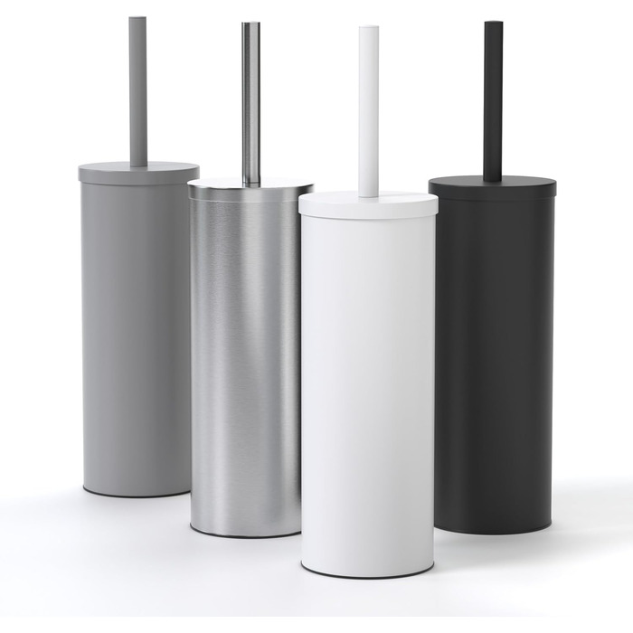 Щітка для унітазу з нержавіючої сталі та силікону з дискретним тримачем, антибактеріальна, з бризгозахистом