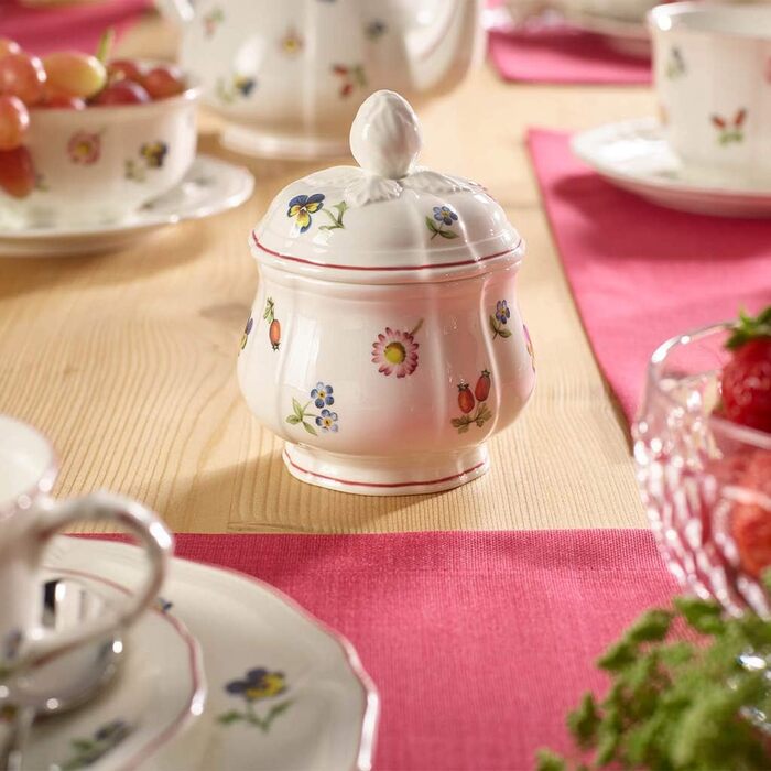 Villeroy & Boch Petite Fleur Sugar Bowl, 200 ml, Height: 6.5 cm, Premium Porcelain, Multicolor