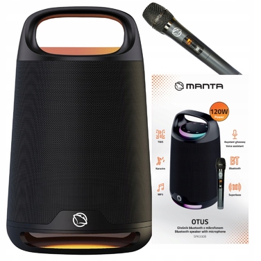 Портативна Bluetooth-колонка з мікрофоном для караоке Manta Otus 120 Вт, TWS, MP3