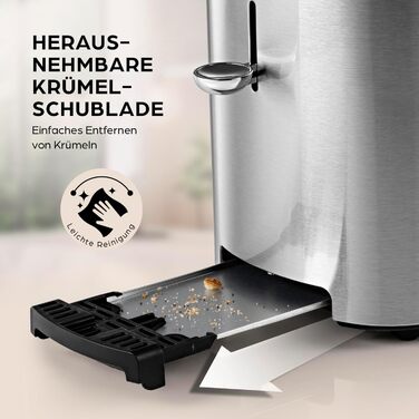 Тостер GOURMETmaxx Kurzschlitz для 2 тостів | Тостер антрацитового кольору з 6 рівнями підсмажування та таймером | Електричний тостер з сенсорним дисплеєм, насадкою для бургерів та функцією підігріву (з нержавіючої сталі)