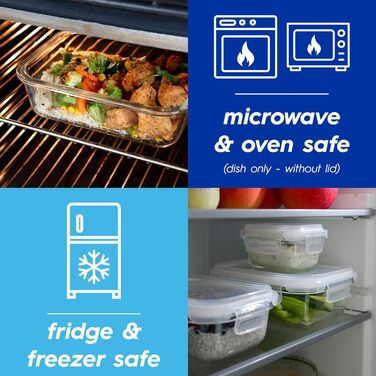 Набір скляних банок для зберігання продуктів Harbour Housewares з кришками - 10 шт, прозорі/білі, герметичні, для сипучих продуктів та харчової соди