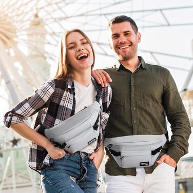 Спортивна нагрудна сумка YaKuss, велика водонепроникна нагрудна сумка через плече, регульований поясний ремінь для спорту та подорожей (Сірий)