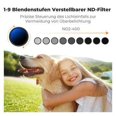 Фільтр K&F CONCEPT 77mm 2-в-1: Black Mist 1/4 та ND2-ND400 з багатошаровим покриттям (Nano-Klear)