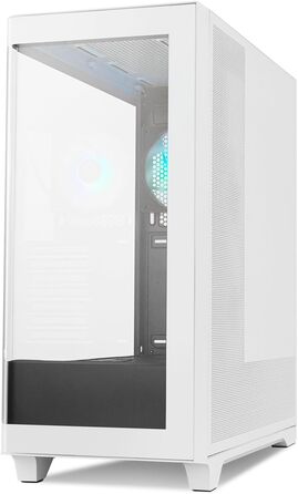 Корпус для ПК NOX Xtreme Products White: ATX/Micro-ATX/ITX Midi-Tower з сітчастою передньою та верхньою панелями, скло з загартованого скла, 3 x 140 мм вентилятори, підтримка до 10 вентиляторів, USB-C/USB 3.0, білий (HUMMER ETHER W/B)