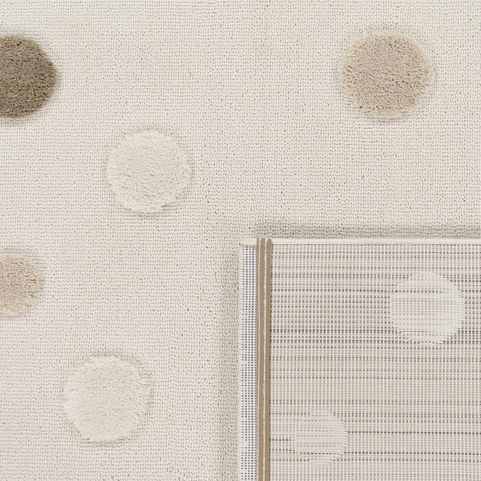 Дитячий килим Paco Home для хлопчиків та дівчаток 80x150 см, бежевий з левами, 3D ефект, м'який, з петлями, легко чиститься