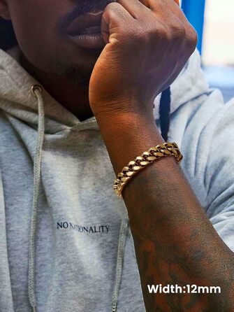 Чоловіча ланцюжок-браслет Bestyle з нержавіючої сталі, 12 мм, 21 см з подарунковою коробкою