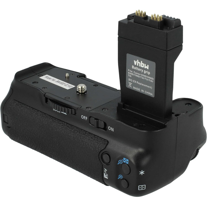 vhbw Батарейний хват сумісний з Canon EOS 550D, 700D, Kiss X4, Kiss X5, Kiss X7i, Kiss X6, 650D, 600D цифровою дзеркальною камерою (DSLR)