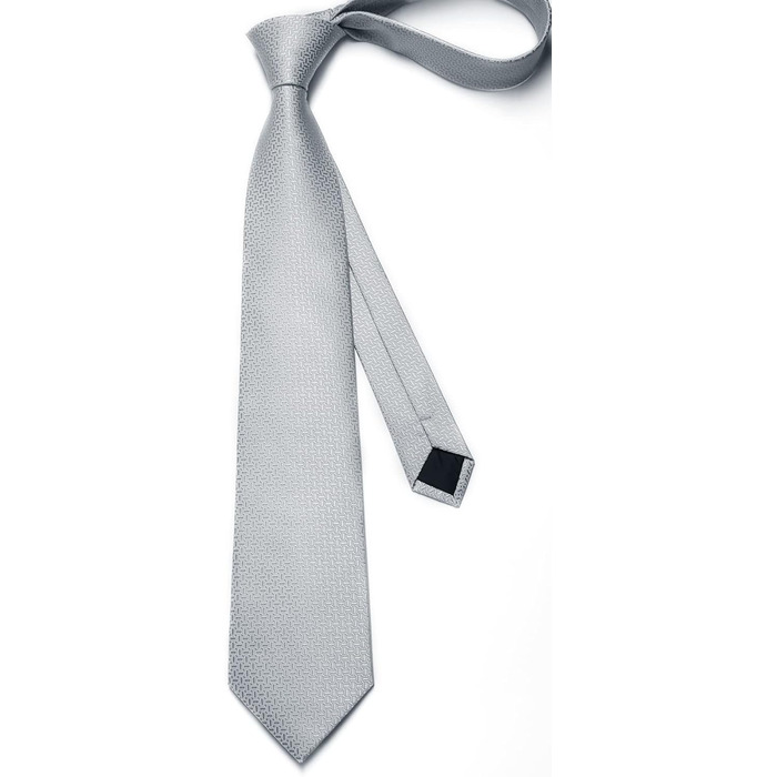 Краватка чоловіча Enlision, краватка та нагрудна хустинка, комплект з краваткою та запонок, шовкова, Paisley, сіра/срібна