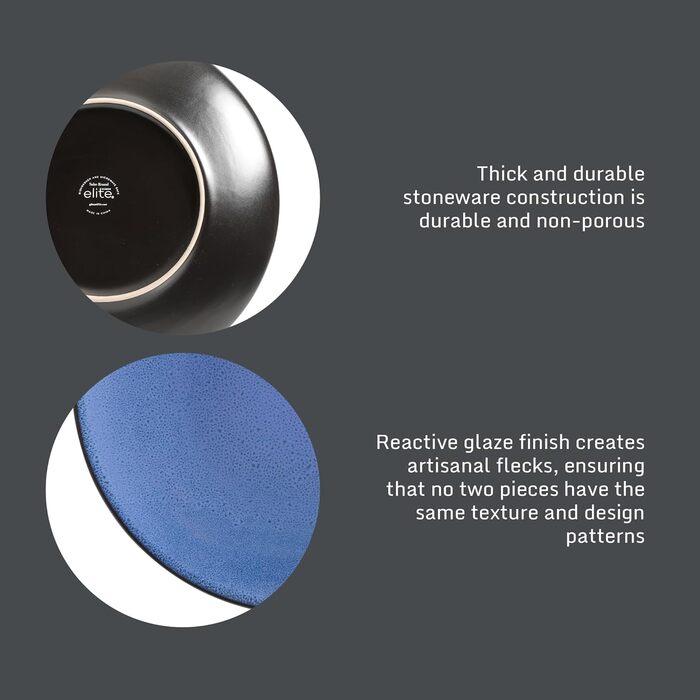 Набір посуду Gibson Soho Lounge, 16 предметів, блакитний, кераміка, для 4 осіб