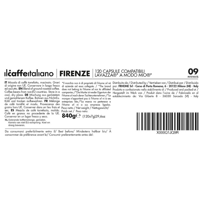 Набір кавових капсул Il Caffè Italiano Firenze, сумісні з Lavazza A Modo Mio, 120 шт по 7.5 г