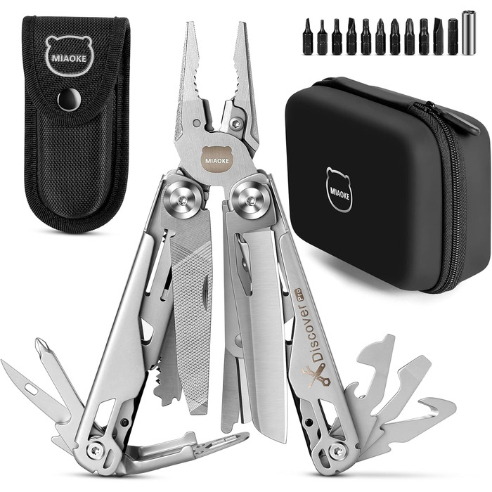 MIAOKE Multitool 23 in 1 with Premium Gift Box, including Screwdrivers, Saw, Bottle Opener, Pliers, Camping Knife. Cool Gadgets for Men, Best Gift for Boyfriend, Son, Dad, Him, Husband.