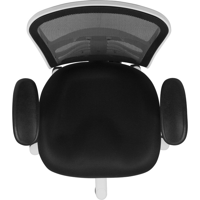 Офісний стіл Flash Furniture з сітчастою спинкою, м'яке сидіння, металевий каркас, 68.6 x 64.8 x 112.4 см