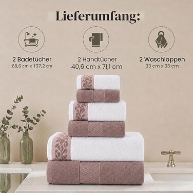Набір махрових рушників Modern Threads з жакардовою бордюром Filgree, 600 г/м², рожеві, стандартний розмір