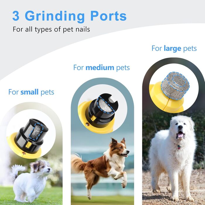 Шліфувальник для собак 4UMOR з 6-ма рівнями та 2 LED-лампами - безпечний та ефективний догляд за кігтями для собак великих, середніх та маленьких порід