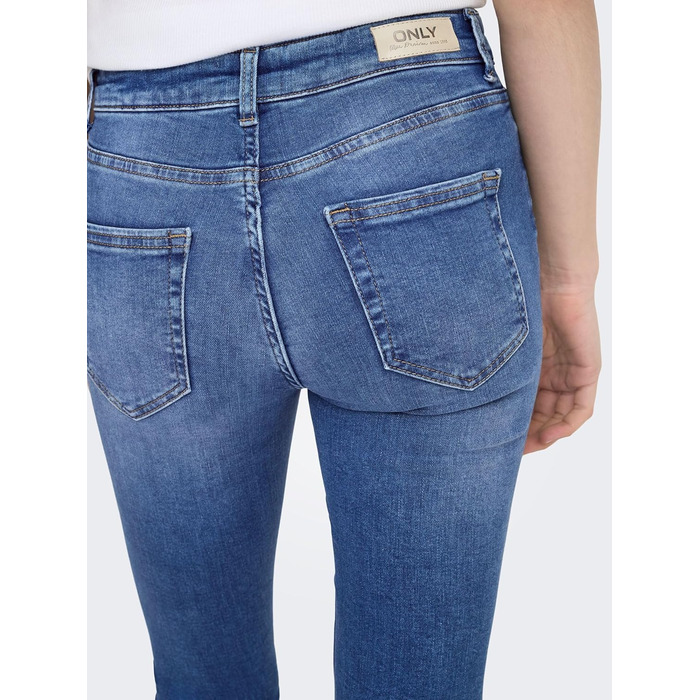 Джинси скінні жіночі ONLY BLUSH середньої посадки, синій денім, розмір XL/34L
