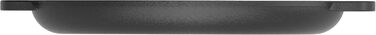 Chef Pomodoro Cast Iron Grill Pan – Cast Iron Grill Pan for Stove, Grill, Oven & Campfire – Cast Iron Pan - Pizza Pan Baking Sheet Round - Grill Plate Gas Grill - Cast Iron Pan for Gas Grill (30 cm)