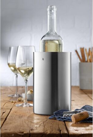 WMF Clever&More Sparkling Wine Cooler Stainless Steel 19.5 cm, Bottle Cooler Double-Walled, Keeps Longer Cool, Sparkling Wine Cooler, Wine Cooler, Ice Cube Container, Matte Finish