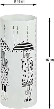 Підставка для парасольки HAKU Möbel, біла, металева, 45x18 см, сучасний стиль