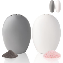 Comfify Modern Salt & Pepper Shakers - Charming decorative decor for vintage, rustic, and shabby chic lovers - White & Grey Set