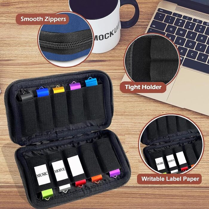 Органайзер для USB-накопичувачів TATMOHIK: синій кейс на 10 USB-флешок, USB-накопичувачів, флеш-карт