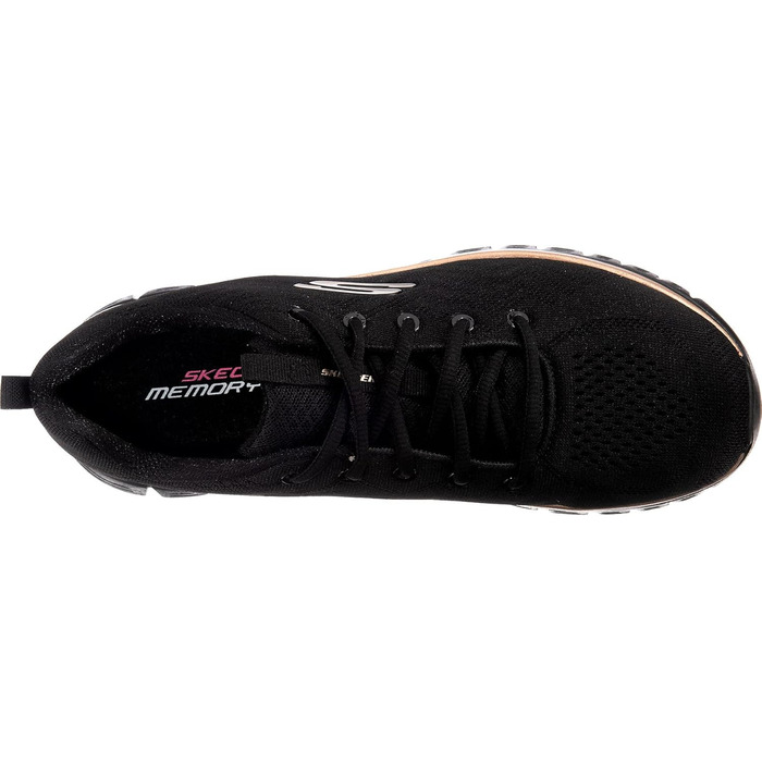 Жіночі кросівки Skechers Graceful Get Connected 37 EU, чорні з рожево-золотим оздобленням