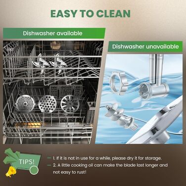 М'ясорубка електрична Huanyu 2000 Вт з сенсорним керуванням, багатофункціональна з 2 ножами та 3 дисками