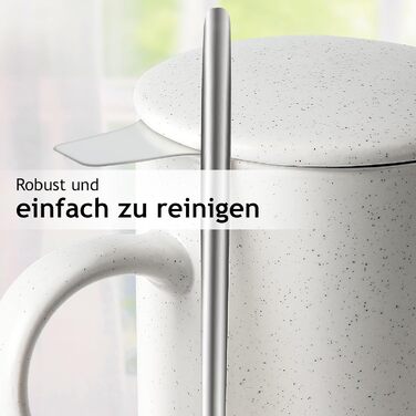 Набір чайних чашок Miamio 2 x 500 мл з кришкою та ситом, з чайним ситечком та ложкою, для заварювання листового чаю, подарунок для жінок, безпечно для мікрохвильової печі та посудомийної машини (блакитний)