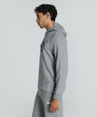 Чоловіча толстовка Puma ESS No. 1 Logo Hoodie з капюшоном, сіра (Medium Gray Heather), розмір XL