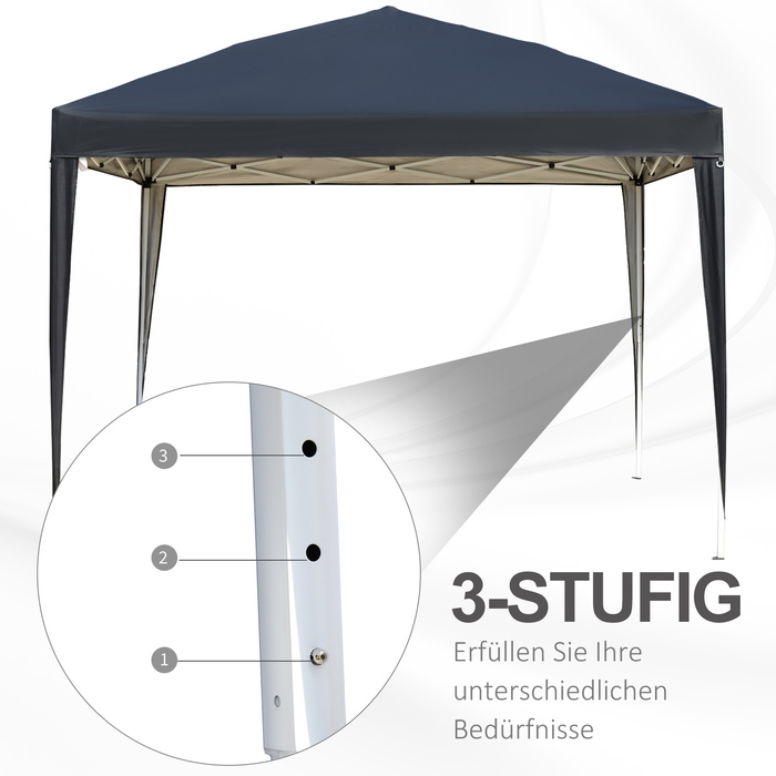 Outsunny Gazebo approx. 3x3m, water-resistant, stable, winter-proof, pop-up folding gazebo, UV protection, foldable party tent, garden tent with bag, garden gazebo for camping and garden, Black | Aosom