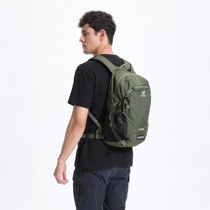 Light Hiking Backpack, Small Backpack with Ventilation, Trekking Backpack made of Breathable 3D Air Mesh Polyester, Camping, Outdoor Hiking Backpack (30L, Military Green-30l)