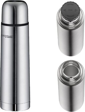 Термос THERMOcafé TC EVERYDAY 0.5 л з чашкою, нержавіюча сталь, для кави та чаю, герметичний, сріблястий