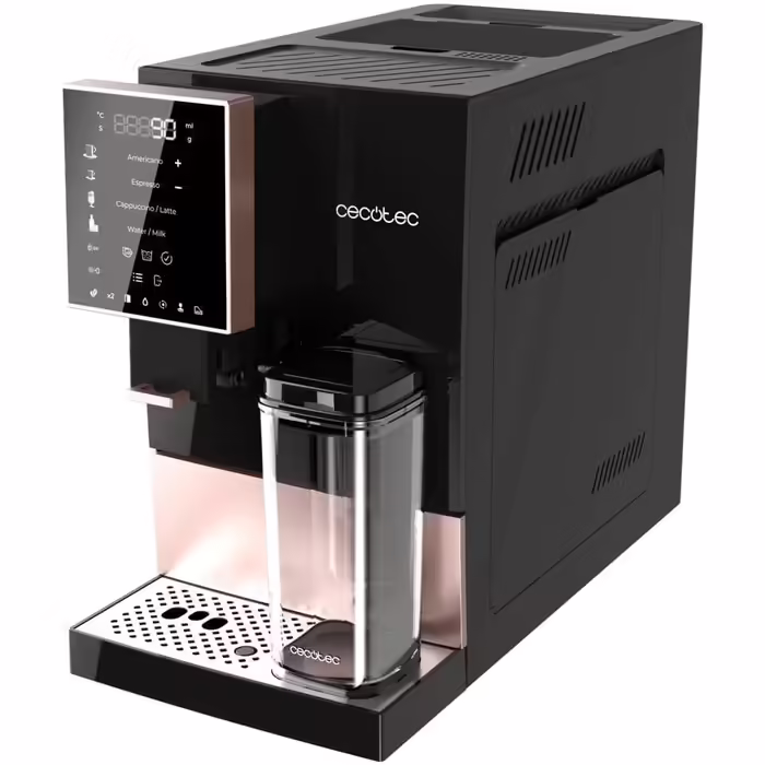 Cecotec Fully Automatic Coffee Machine Cremmaet Compactccino Black Rose, 19 Bar, Milk Container, Thermoblock System, 5 Grinding Levels, 150g Coffee Bean Hopper Black, Rose Compactccino