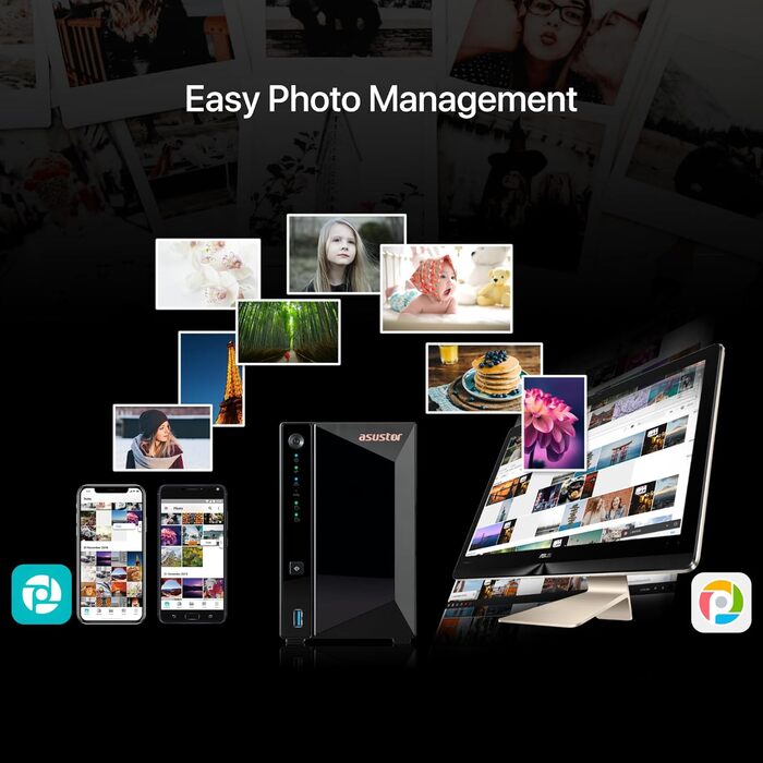 Asustor Drivestor 2 Lite AS1102TL - NAS сервер, 2 відсіки, 1 ГБ RAM DDR4, 1GbE порт