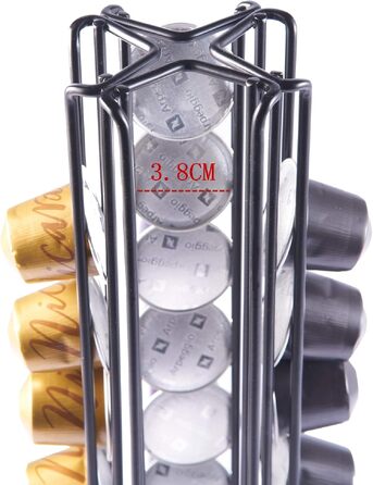 Обертовий тримач для капсул Nespresso OriginalLine, підставка-диспенсер для кавових капсул на 40 шт, чорна