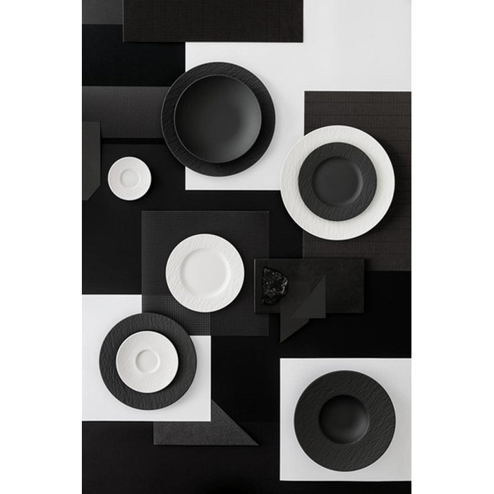 Набір посуду Villeroy & Boch Manufacture Rock Blanc (6 предметів) для 2 осіб, білий, преміум-посуд, миюча посуду, для мікрохвильової печі