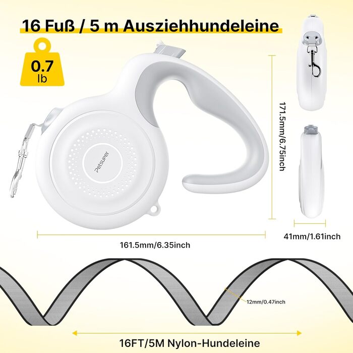 Рулетка для собак Active Brake 5м - міцна левка для середніх та великих собак до 60 кг