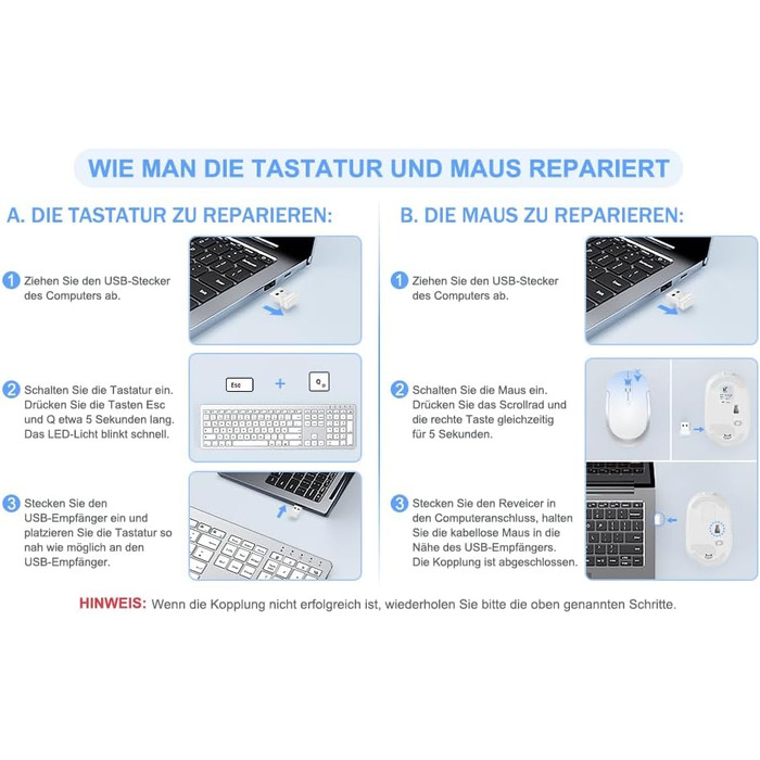 Бездротовий комплект клавіатури та миші Seenda SK38-3 Ultra-Dünne, Ергономічна клавіатура з захистом від пилу, DE QWERTZ, Чорний/Зелений