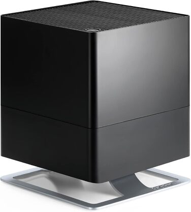 Зволожувач повітря Stadler Form Oskar, енергозберігаючий для кімнат до 50 м², з автовимкненням та нічним режимом, димуючі LED, дуже тихий, білий (чорний)