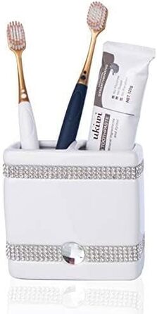 Набір аксесуарів для ванної кімнати CAA's з кераміки, 4 шт. (білий з цирконієм)