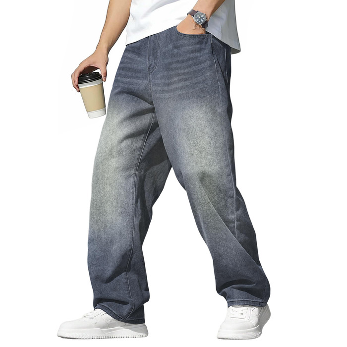 Чоловічі джинси Baggy JMIERR широкого крою, стрейч, вінтаж Y2K, сірі (M)