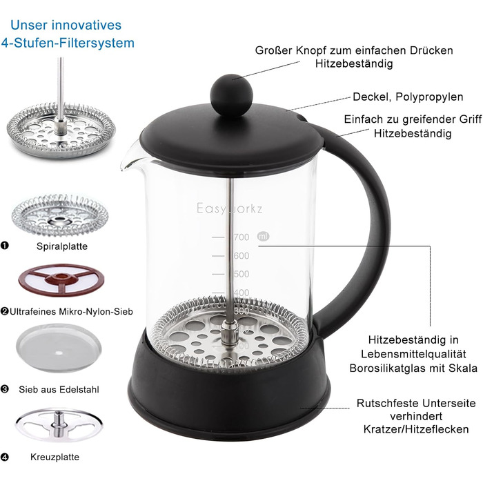 Френч-прес Easyworkz Eclipse 350 мл з боросилікатного скла