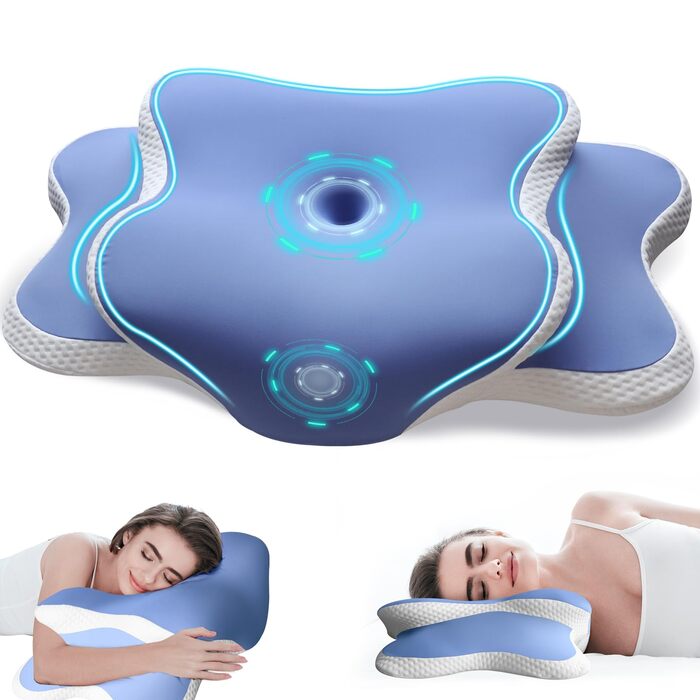 Чохол для подушки EvenVentric для підтримки шиї, м'який та затишний, придатний для прання в машині, темно-синій