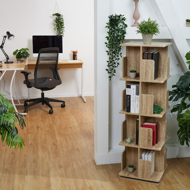 Relaxdays Corner Bookshelf with Wood-Look Finish