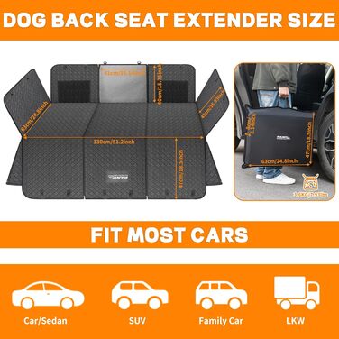 Накладка на сидіння автомобіля для собак EULANT, водовідштовхувальна, з жорстким дном, антиковзаюча, чорна