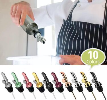 Дозатор для оливкової олії Meetsweet, нержавіюча сталь 304, автоматичне відкриття/закриття, 2 шт. Weinstopfen, срібний, для дому