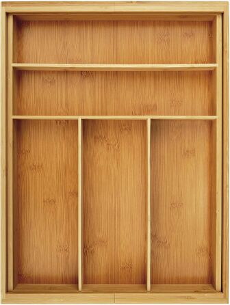 Органайзер для столових приборів Gräwe з бамбука для кухонних шухляд, змінний, розсувний (36.5-56.5 см)