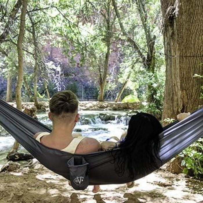 Гамак Outdoor Vitals Ultraleichte (Антрацит, Single Plus) з кріпленнями: Whoopie Sling, ременями для дерев та сумкою