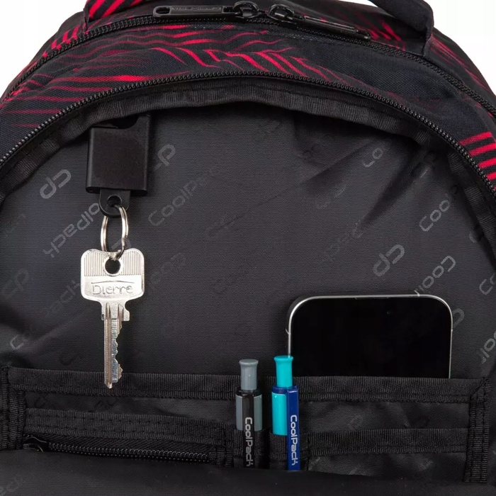 Багатофункціональний шкільний рюкзак CoolPack, чорно-червоний, 23 л
